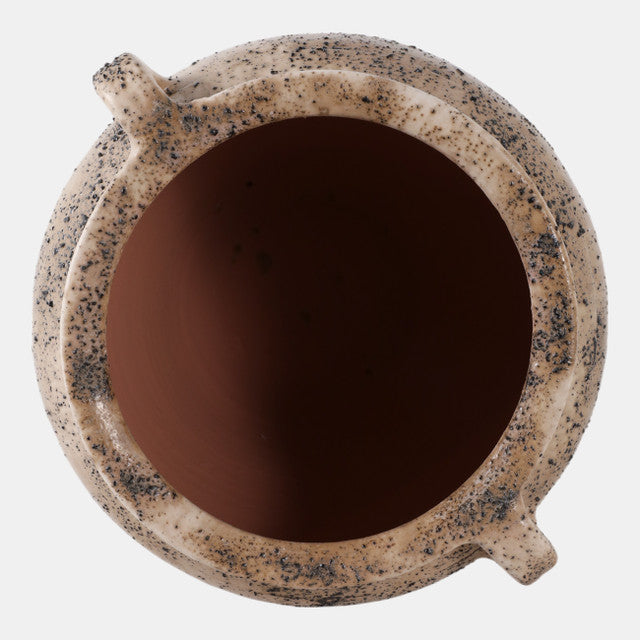 Textured Terracotta Vase with Handles