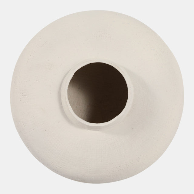 White Papier-Mâché Vase