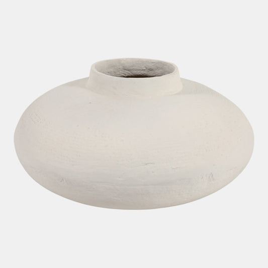 White Papier-Mâché Vase