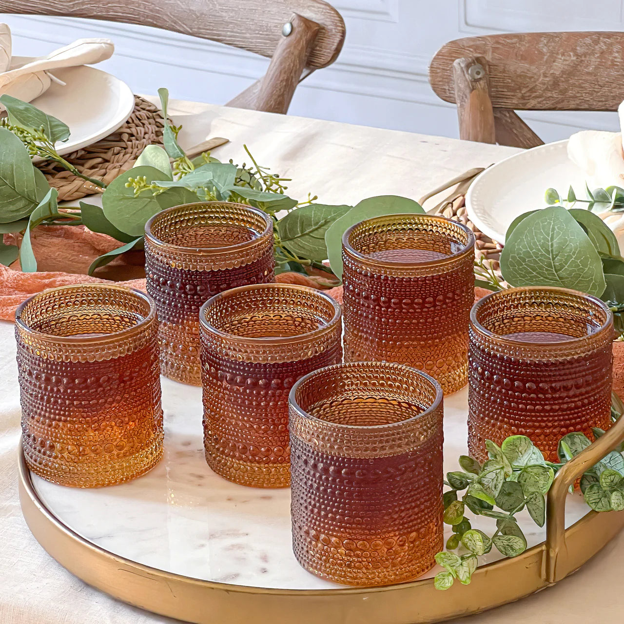 Vintage Beaded Glasses - 10oz.