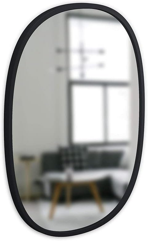 Black Hub Oval Mirror