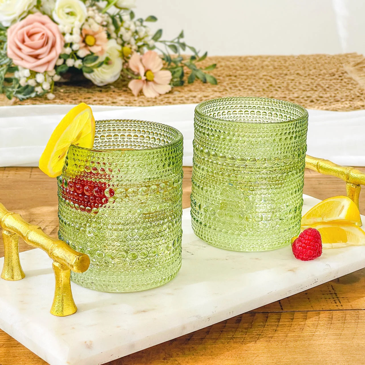 Vintage Beaded Glasses - 10oz.