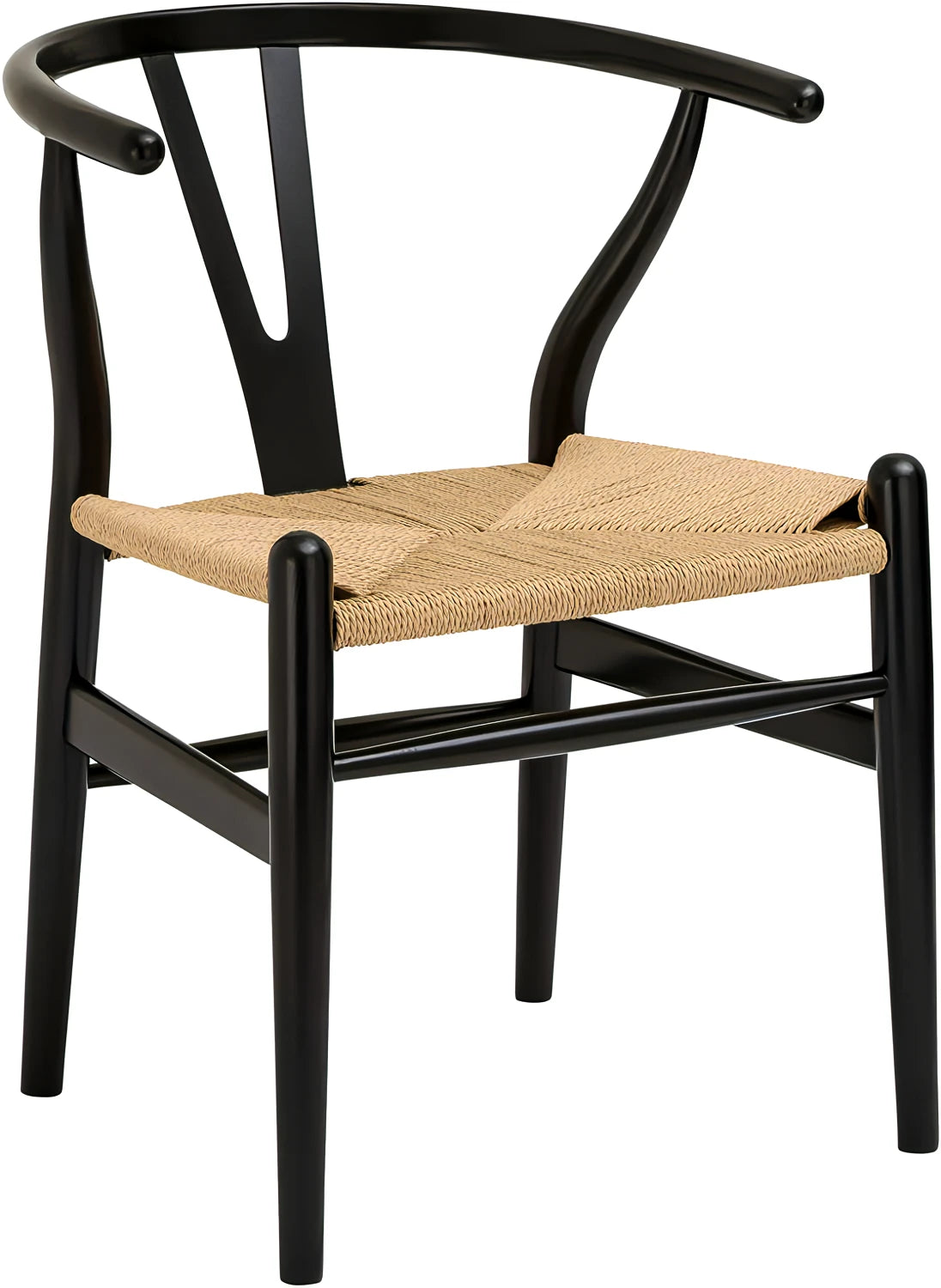 Wishbone Dining Chair - Black & Natural