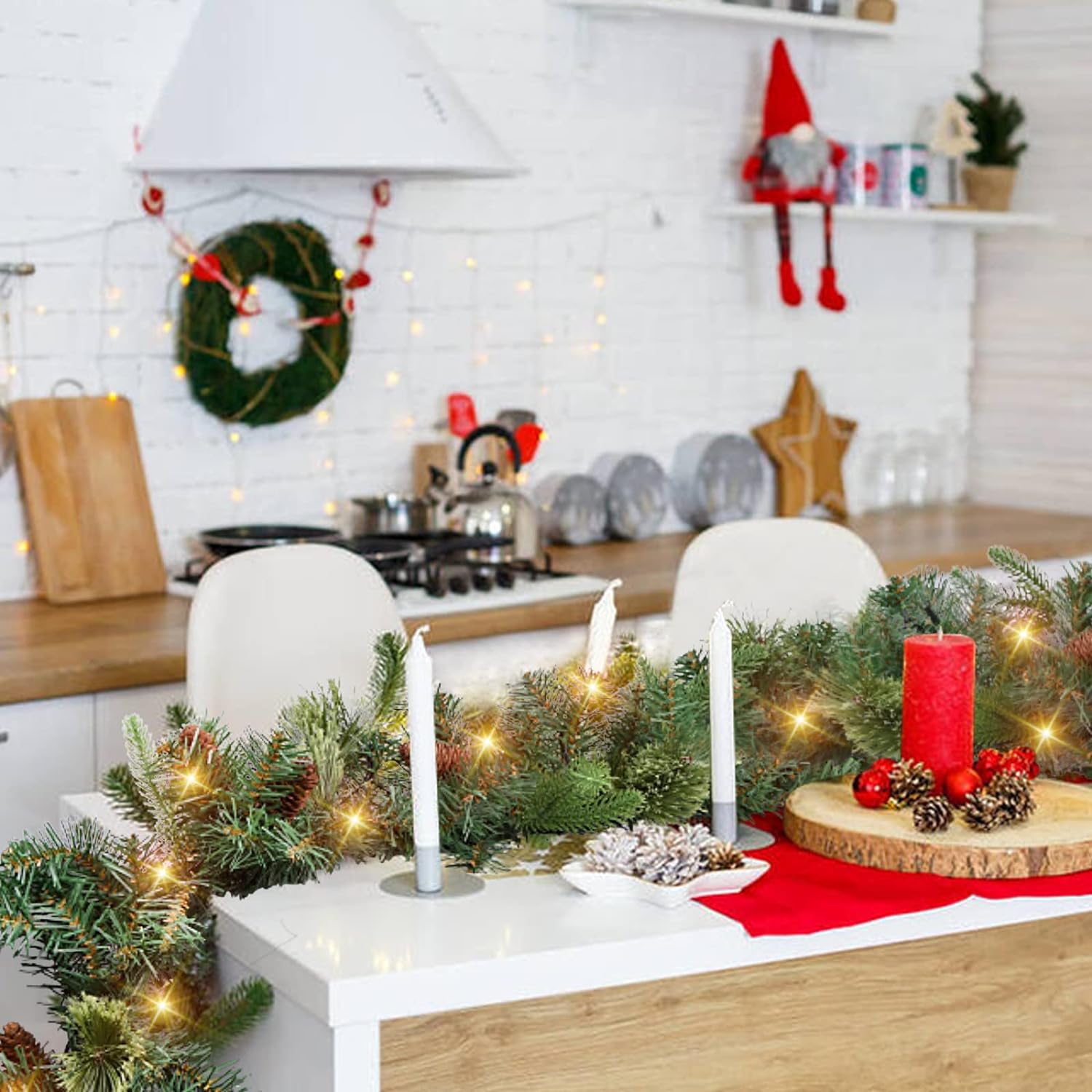 Pre-Lit 9ft Christmas Pine Garland