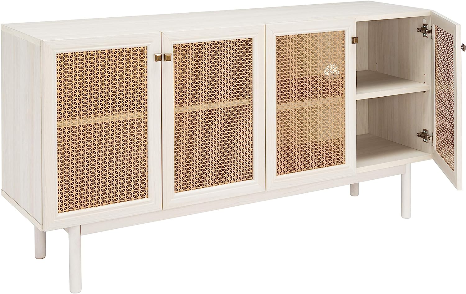 Piran White & Gold Media Console