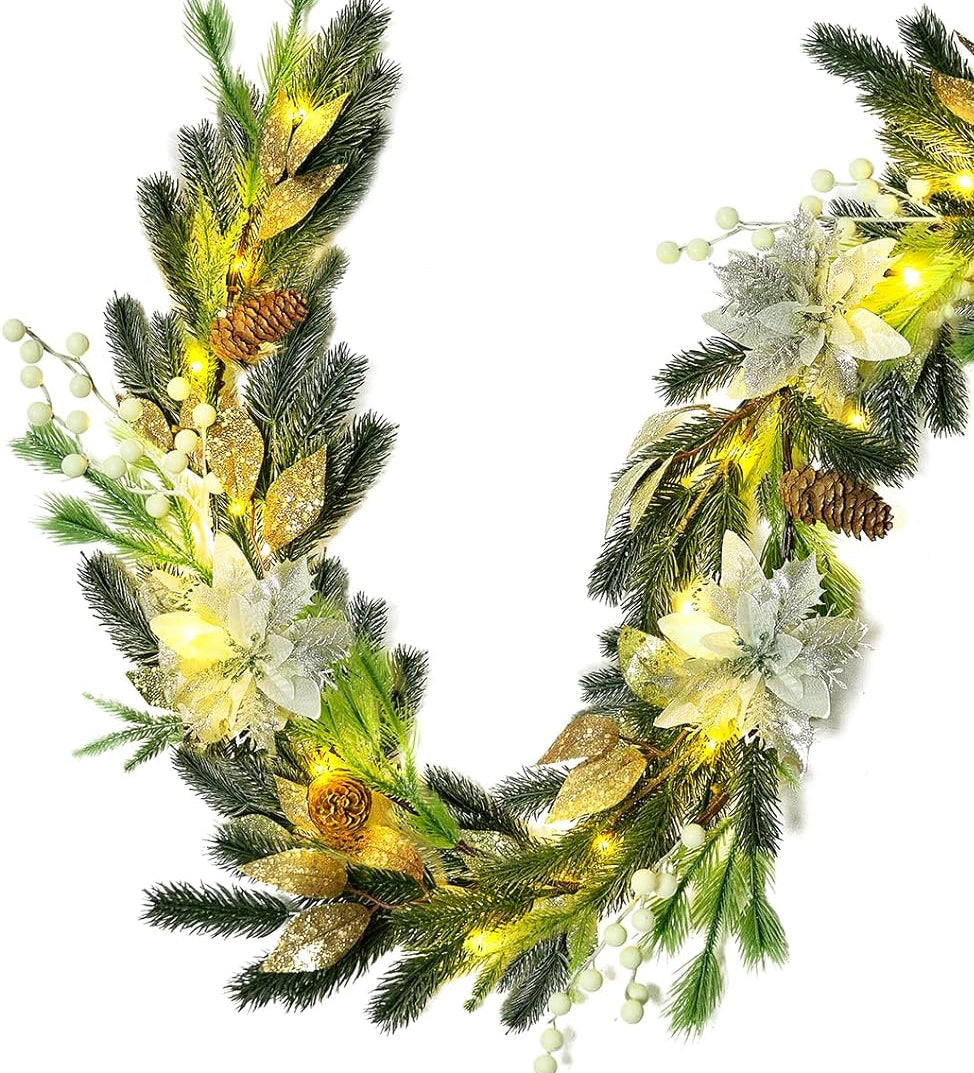 Pre-Lit 9ft Christmas Pine Garland