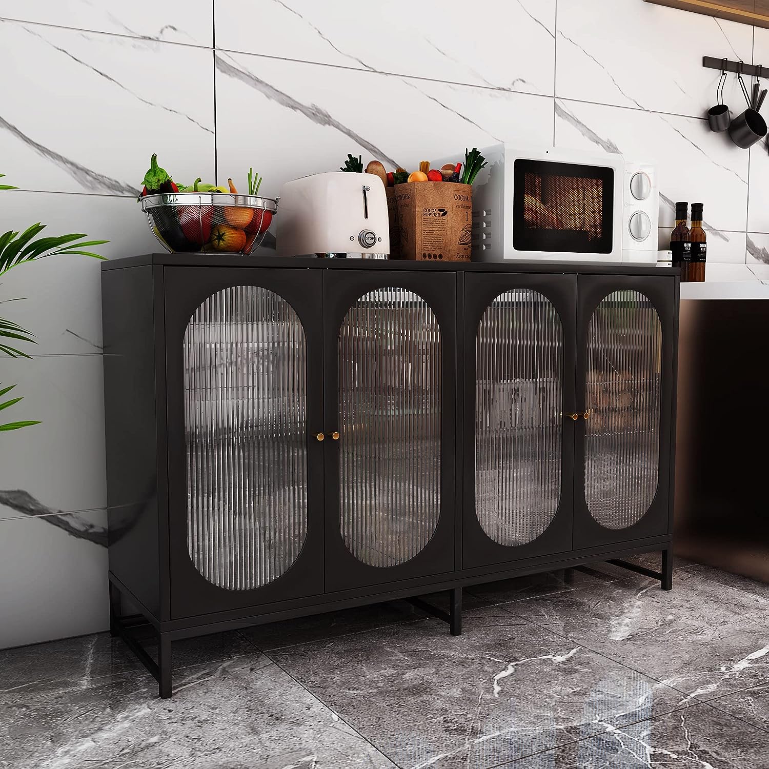Modern Sideboard W/ Glass Doors