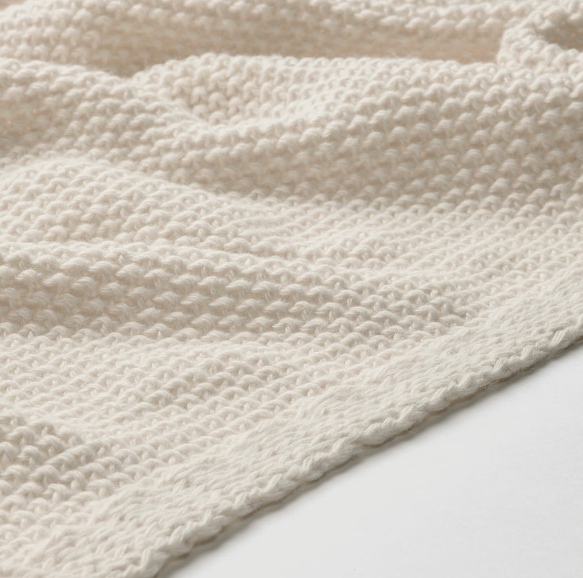 White Knitted Throw Blanket