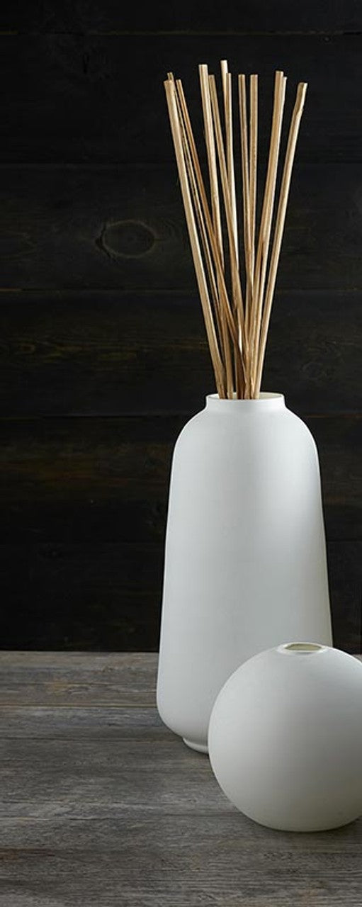 White matte tall vase