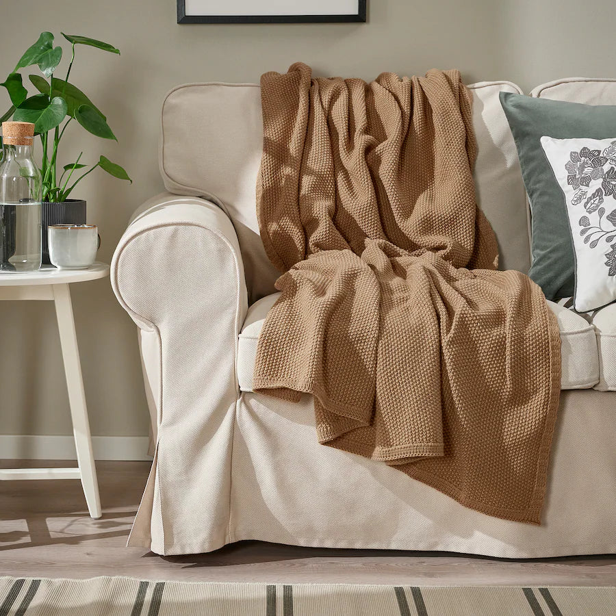 Dark Khaki Throw Blanket