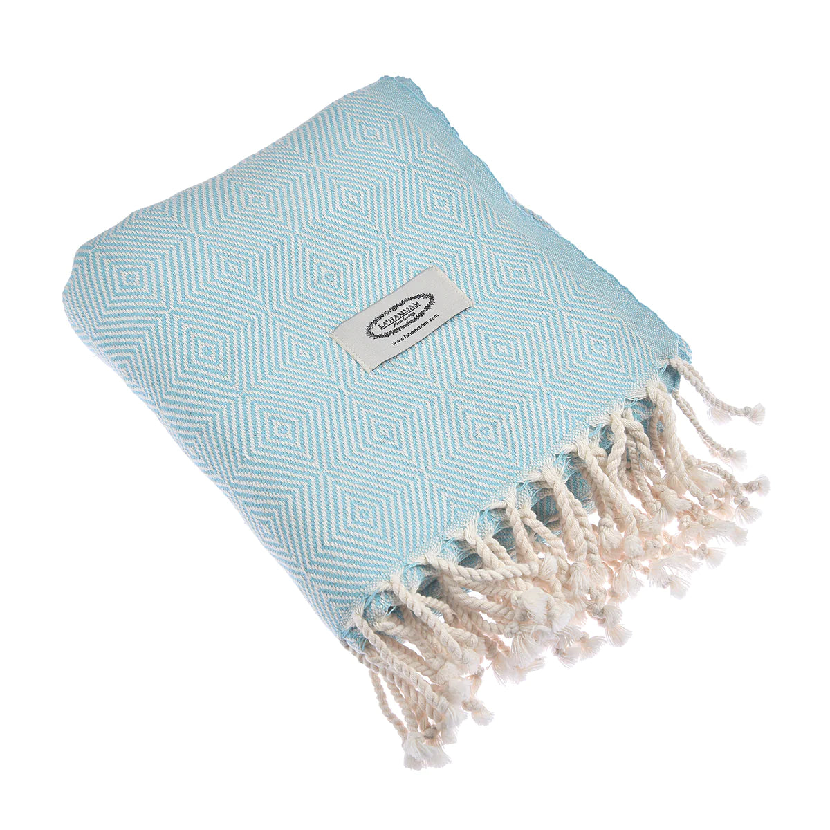 Turquoise Diamond Pattern Throws or Beach Blanket