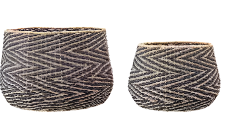Handwoven Chevron Patterned Seagrass Basket