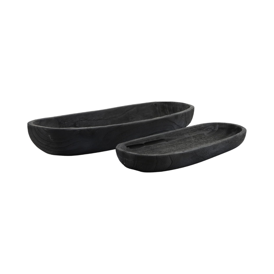 Black Wooden Bowl Set