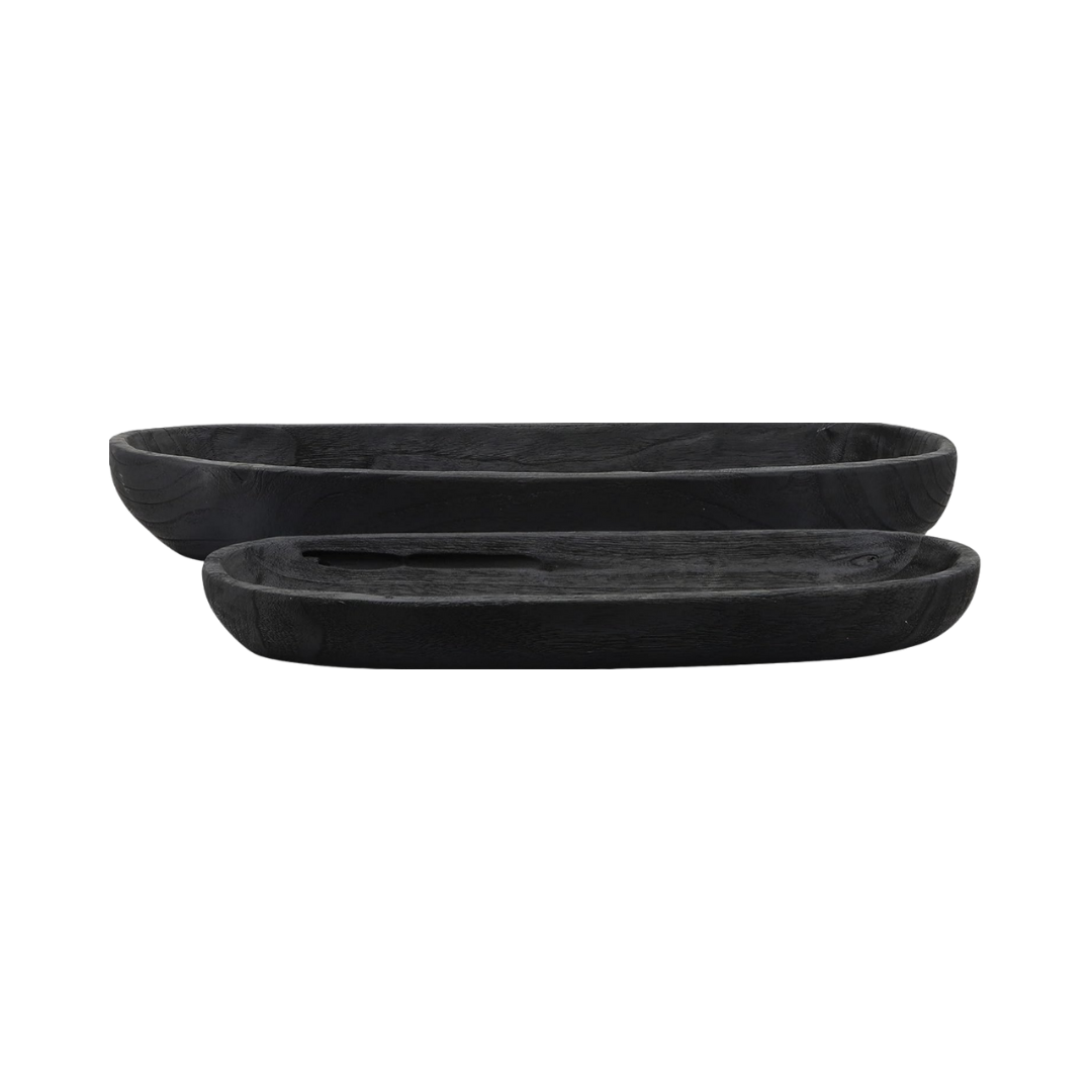 Black Wooden Bowl Set