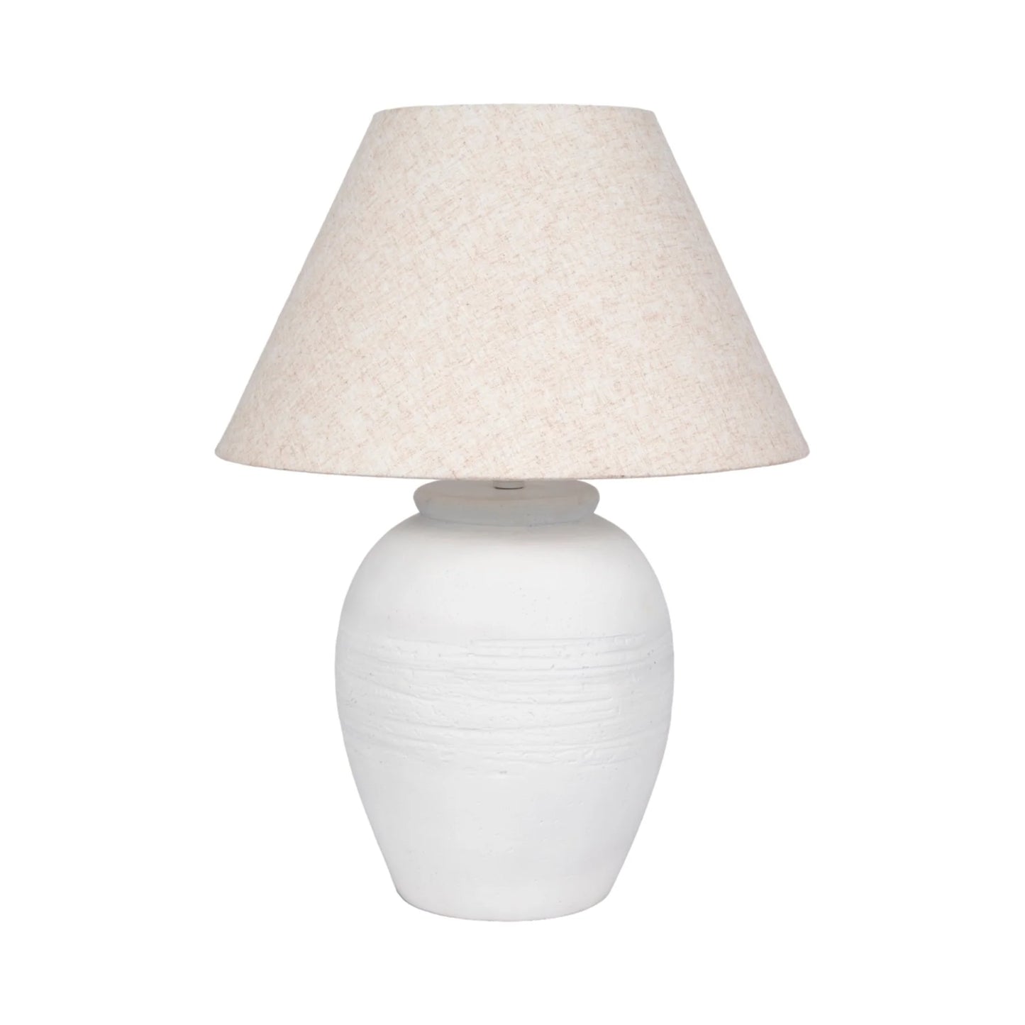 Artisan Clay Table Lamp with Tapered Shade