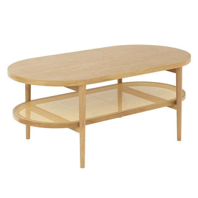 Oval Cane Coffee Table