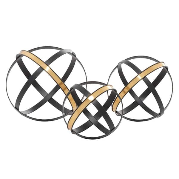Black & Gold Geometric Sculptures