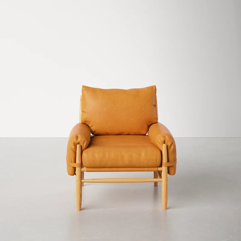 Yellow leather arm discount chair