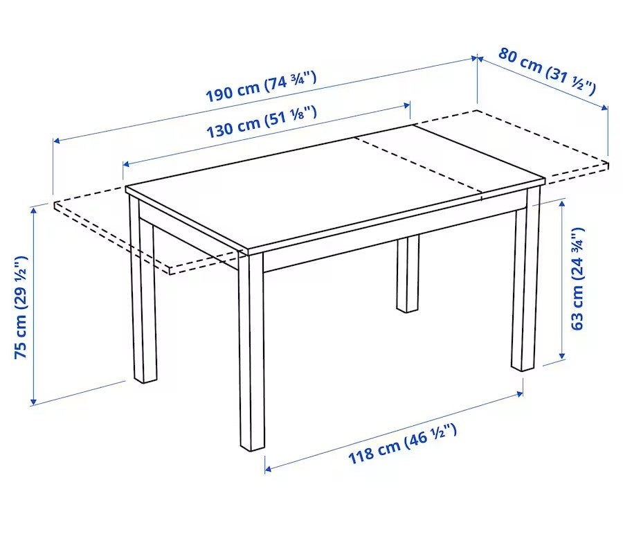 White 4/6 seater dining table