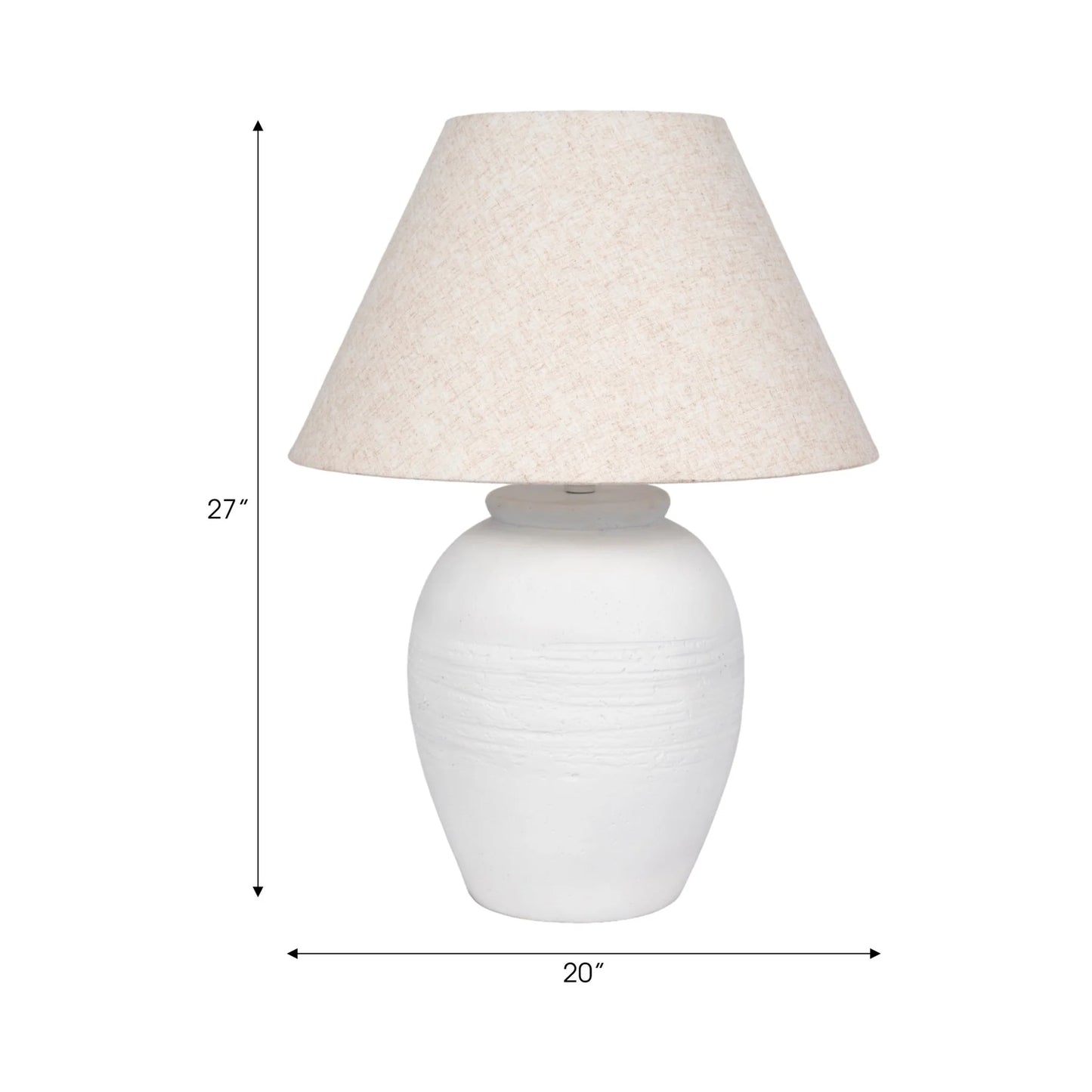 Artisan Clay Table Lamp with Tapered Shade
