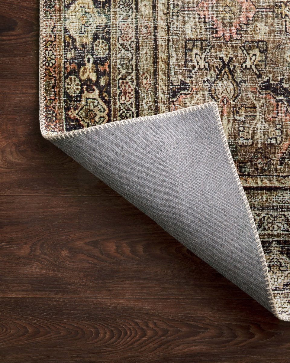 Layla Runner Rug in Olive/Charcoal