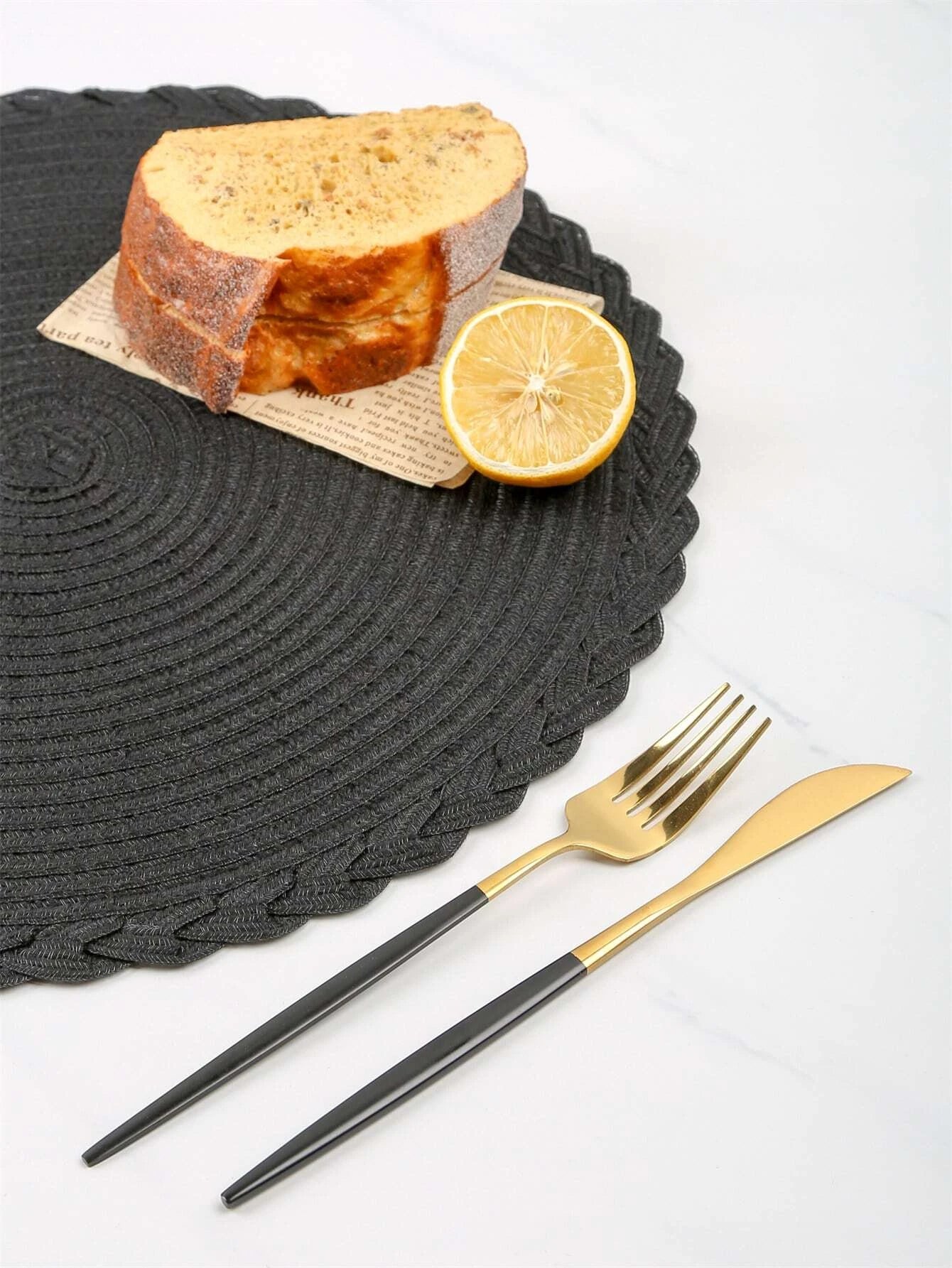 Black Woven Place Mat