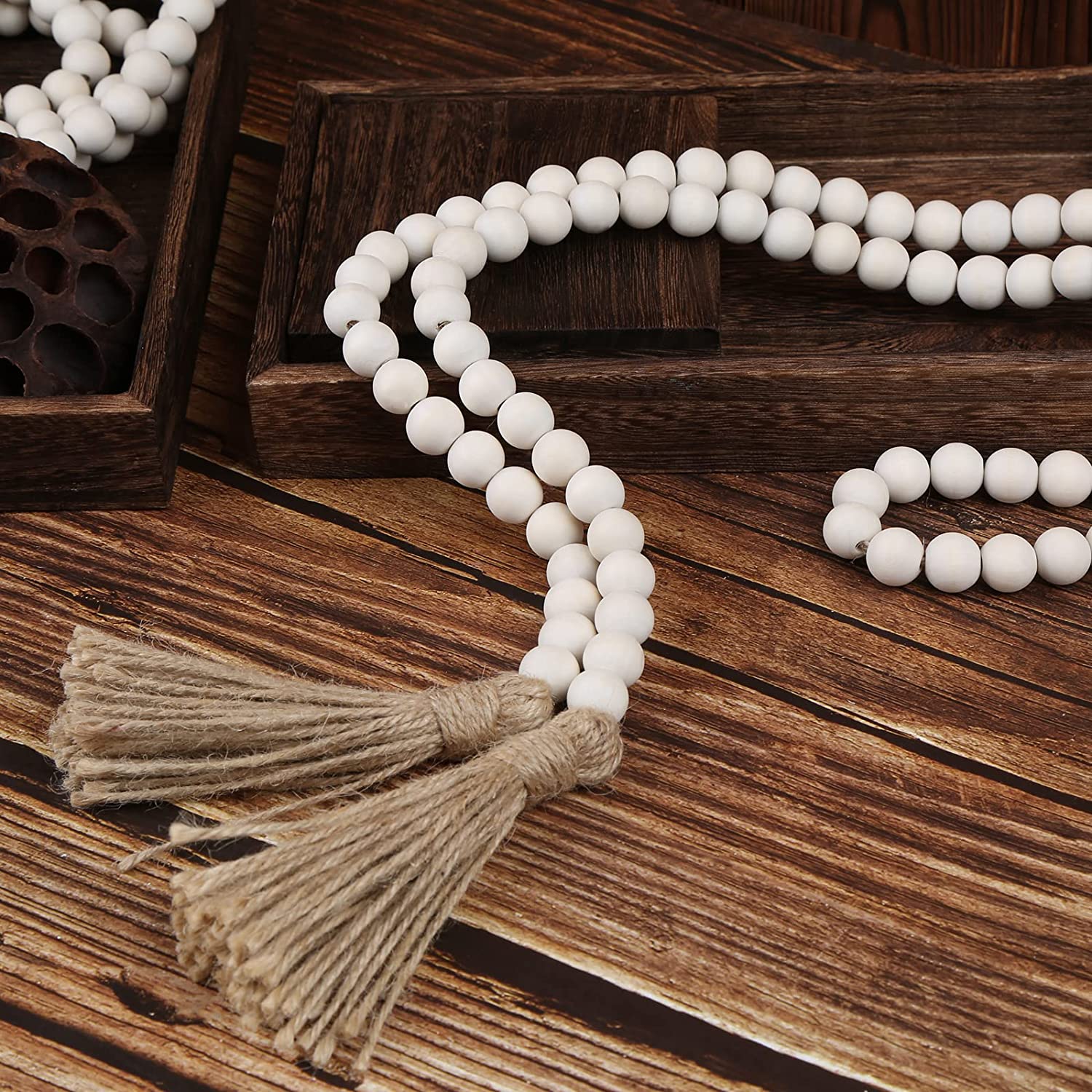 60" Wood Bead Garland