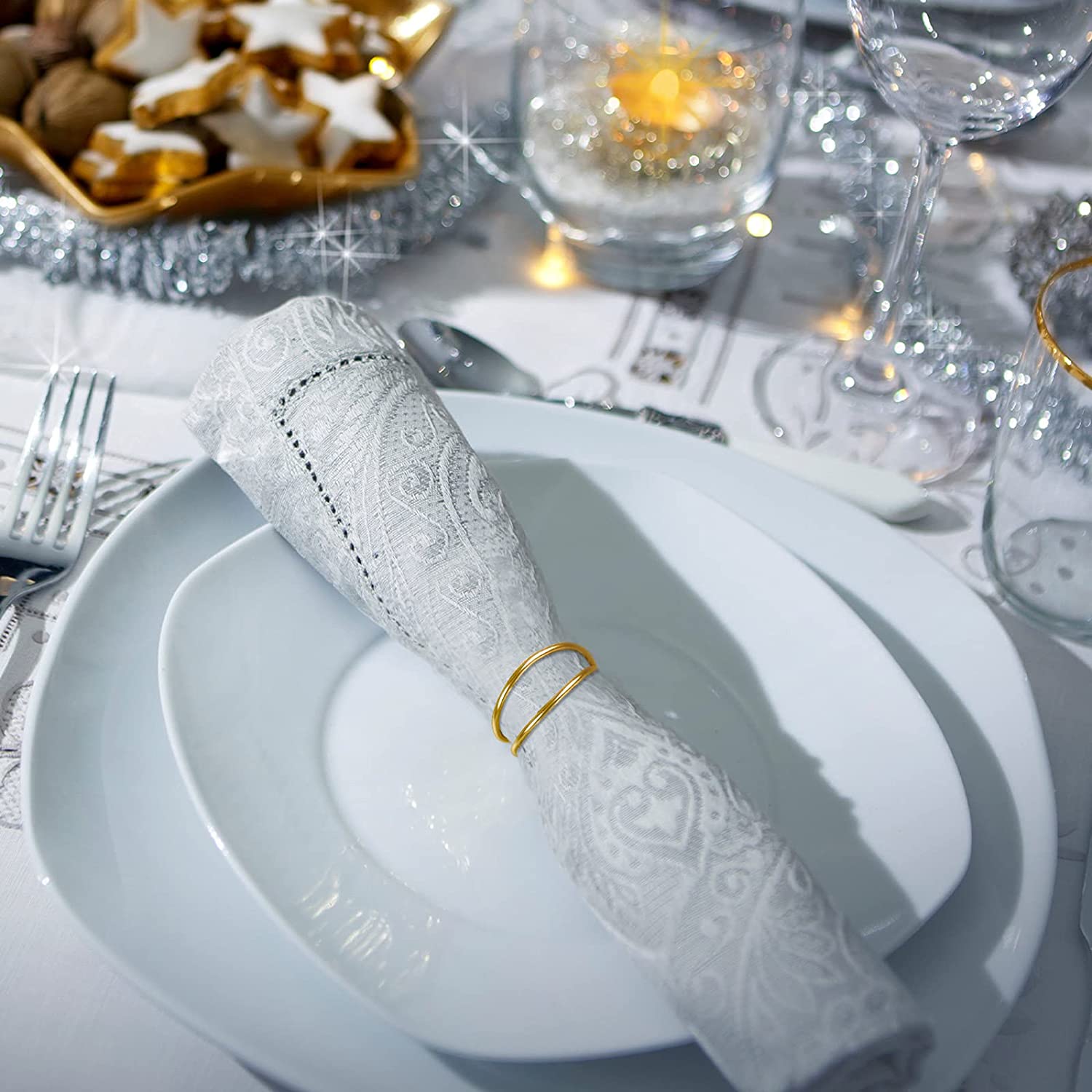 Gold Spiral Napkin Rings - Set of 6