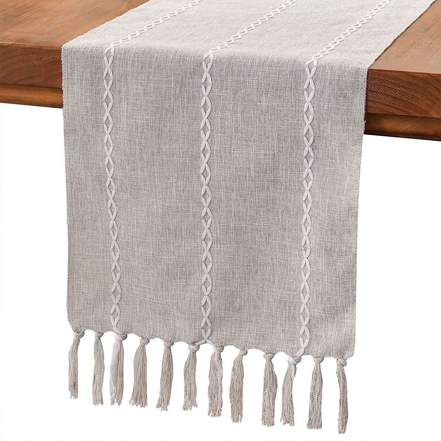 Grey Linen Table Runner