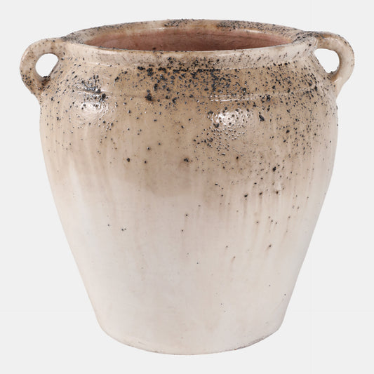 Textured Terracotta Vase with Handles
