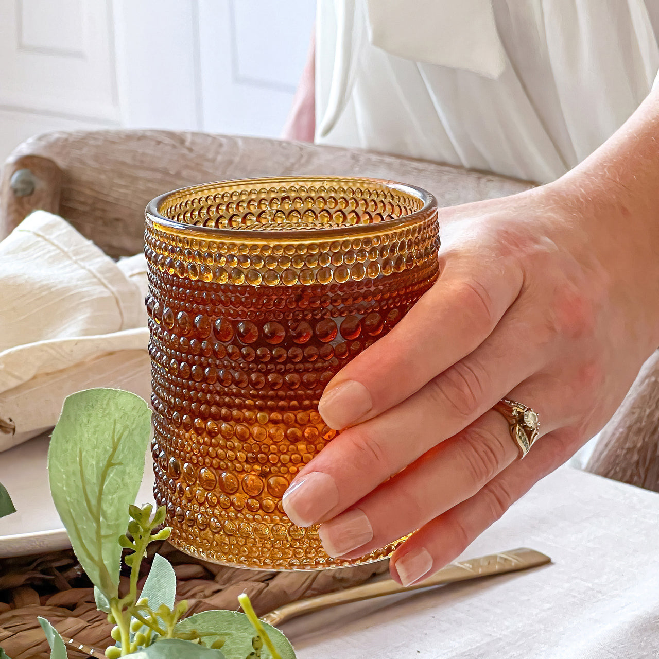 Vintage Beaded Glasses - 10oz.