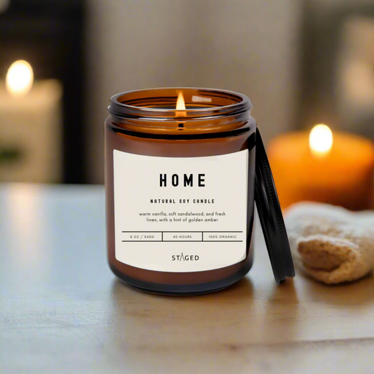 Home Candles in 8oz Amber Jar