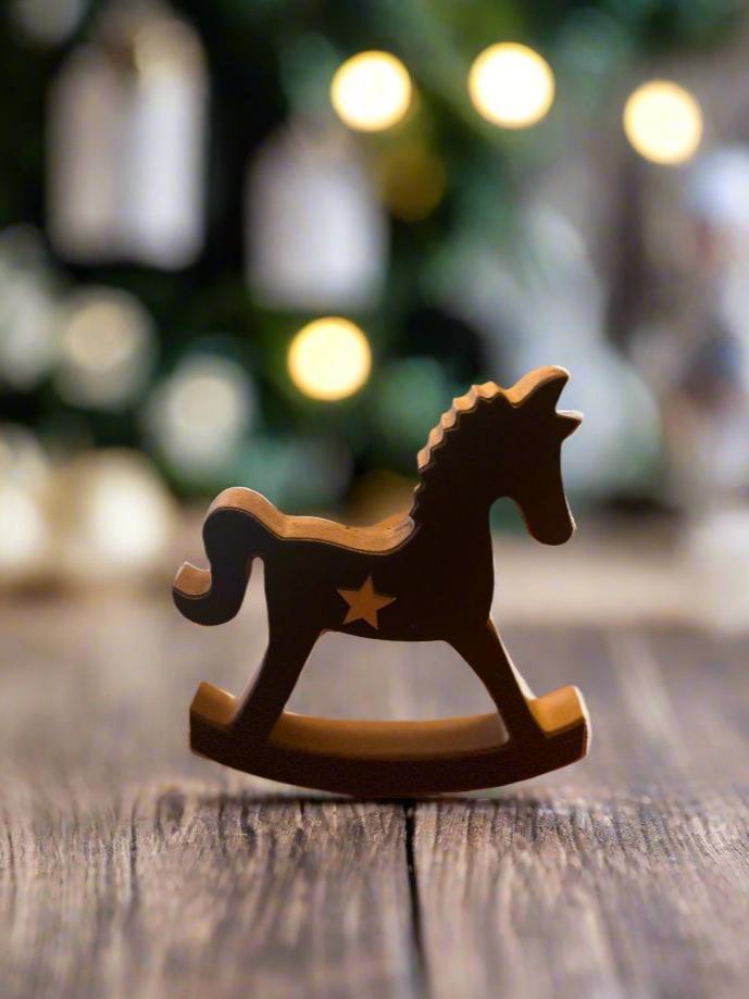 Wooden Velvet Rocking Horse