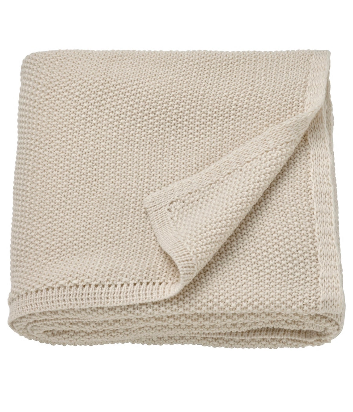 White Knitted Throw Blanket