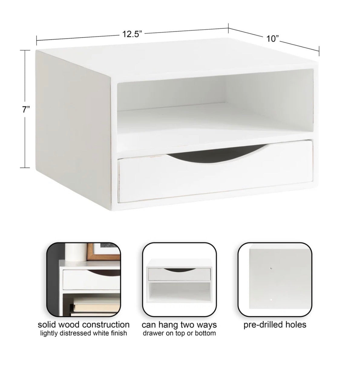 Floating Wall Shelf with Drawer