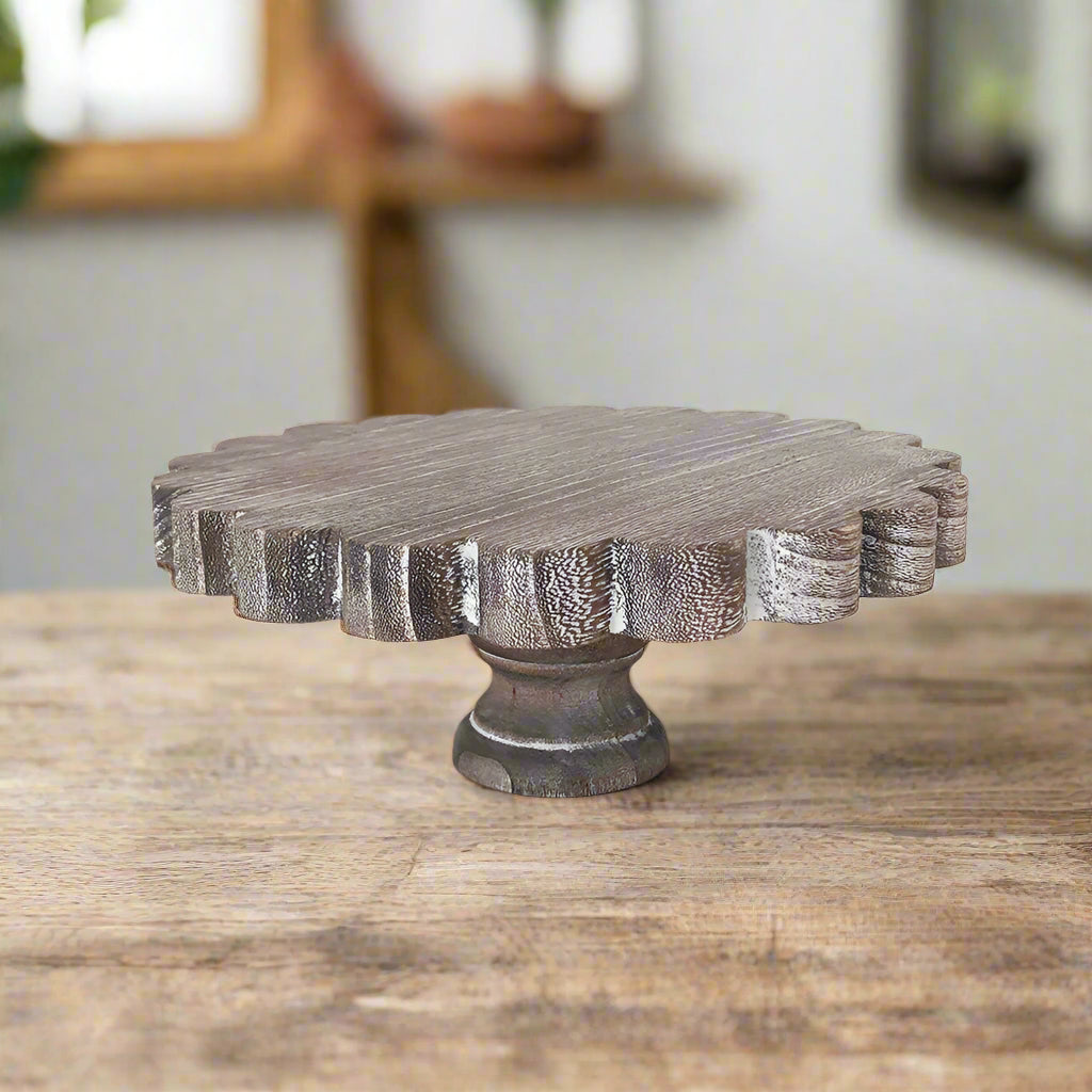 Scalloped Wood Stand/Riser