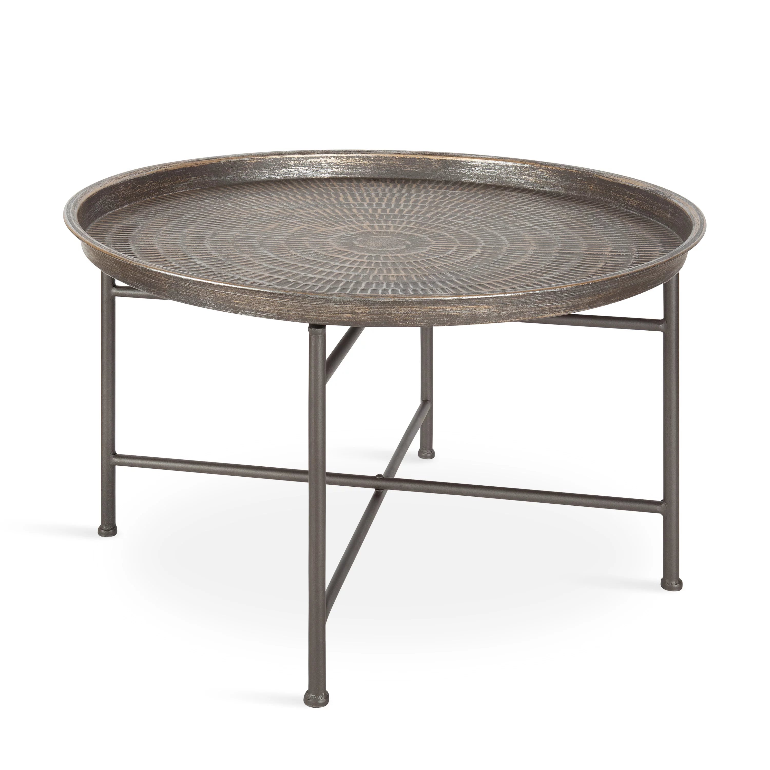 Hammered Metal Tray Coffee Table