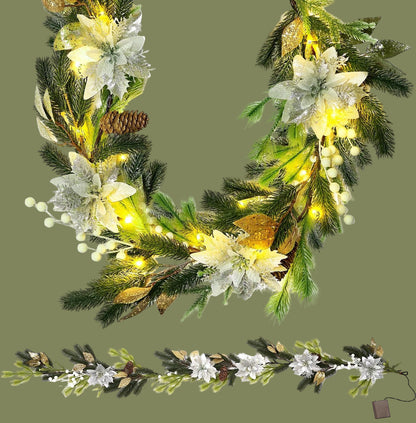 Pre-Lit 9ft Christmas Pine Garland