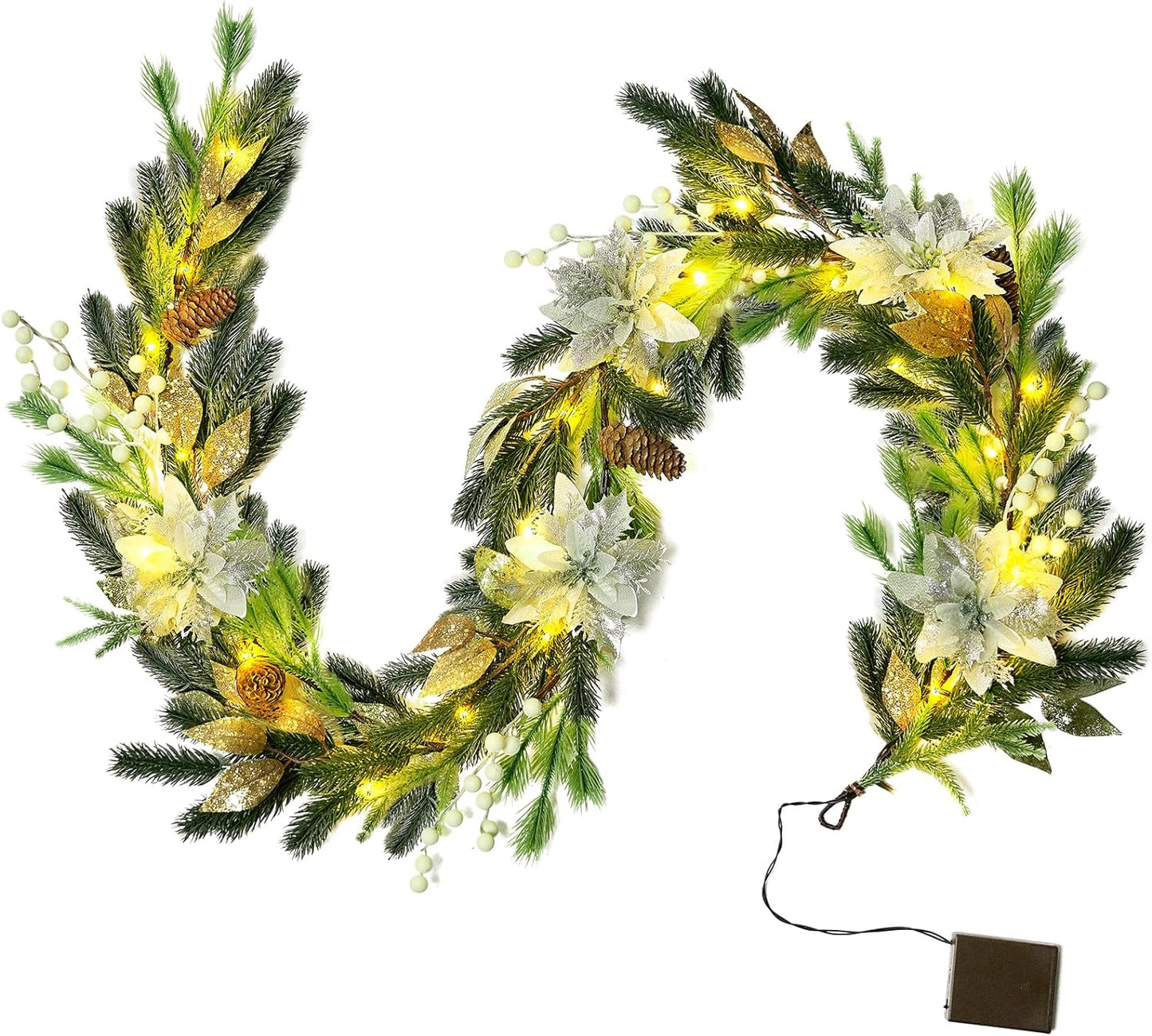 Pre-Lit 9ft Christmas Pine Garland