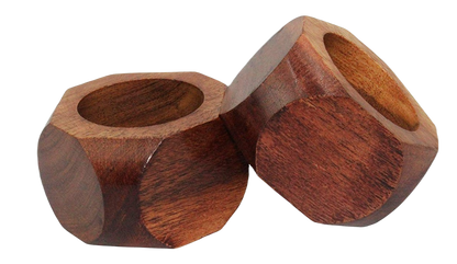 Wooden Napkin Ring - Handmade Chunky Octagon Dining Table Napkin Holder