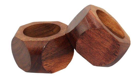 Wooden Napkin Ring - Handmade Chunky Octagon Dining Table Napkin Holder