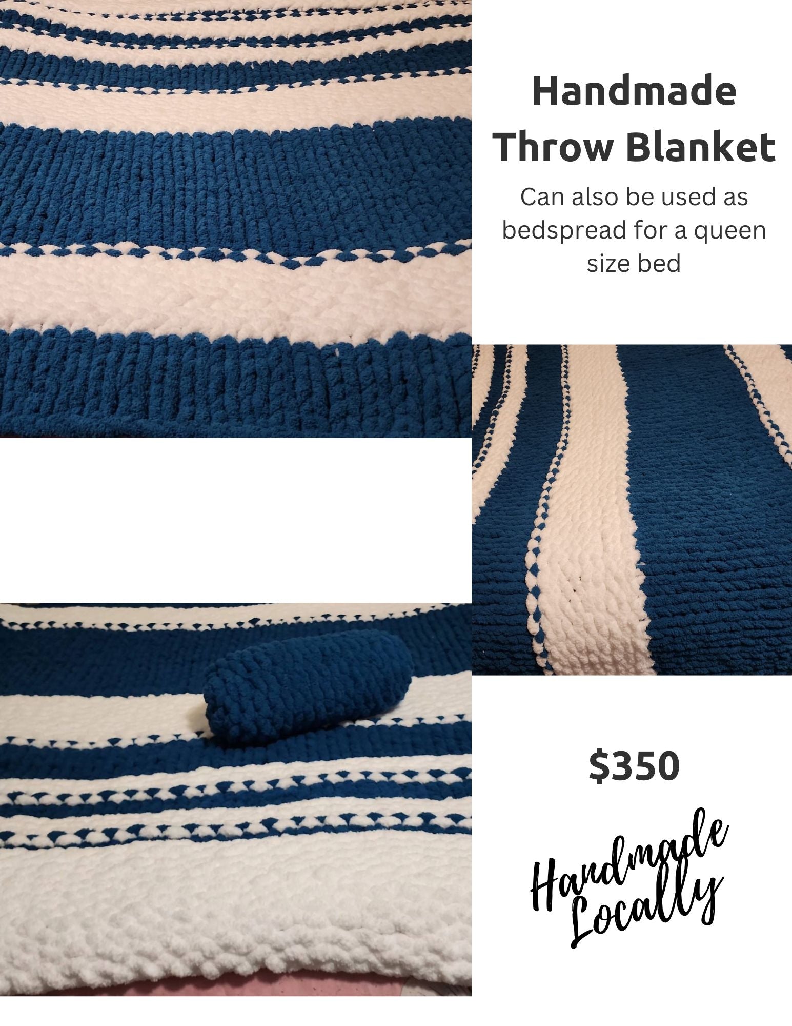 Hand Knitted Throw Blanket