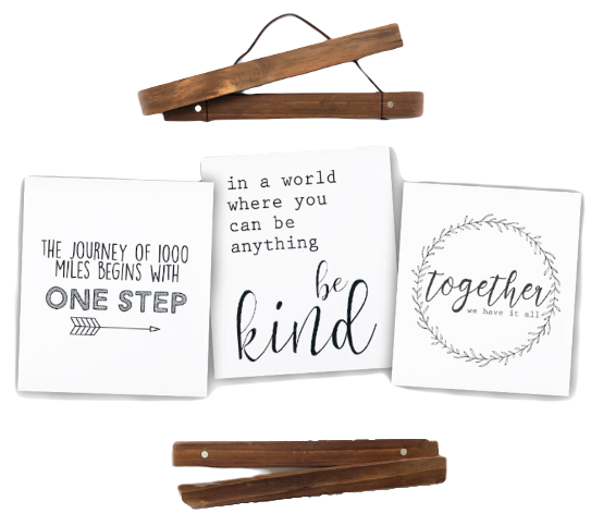 Click Sticks - 12" Dark Stain Set, 3 Prints