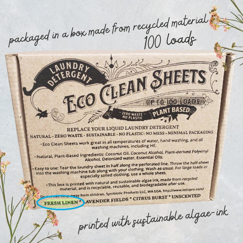 Eco Clean Concentrated Laundry Detergent Sheets (50 sheets/100 loads)
