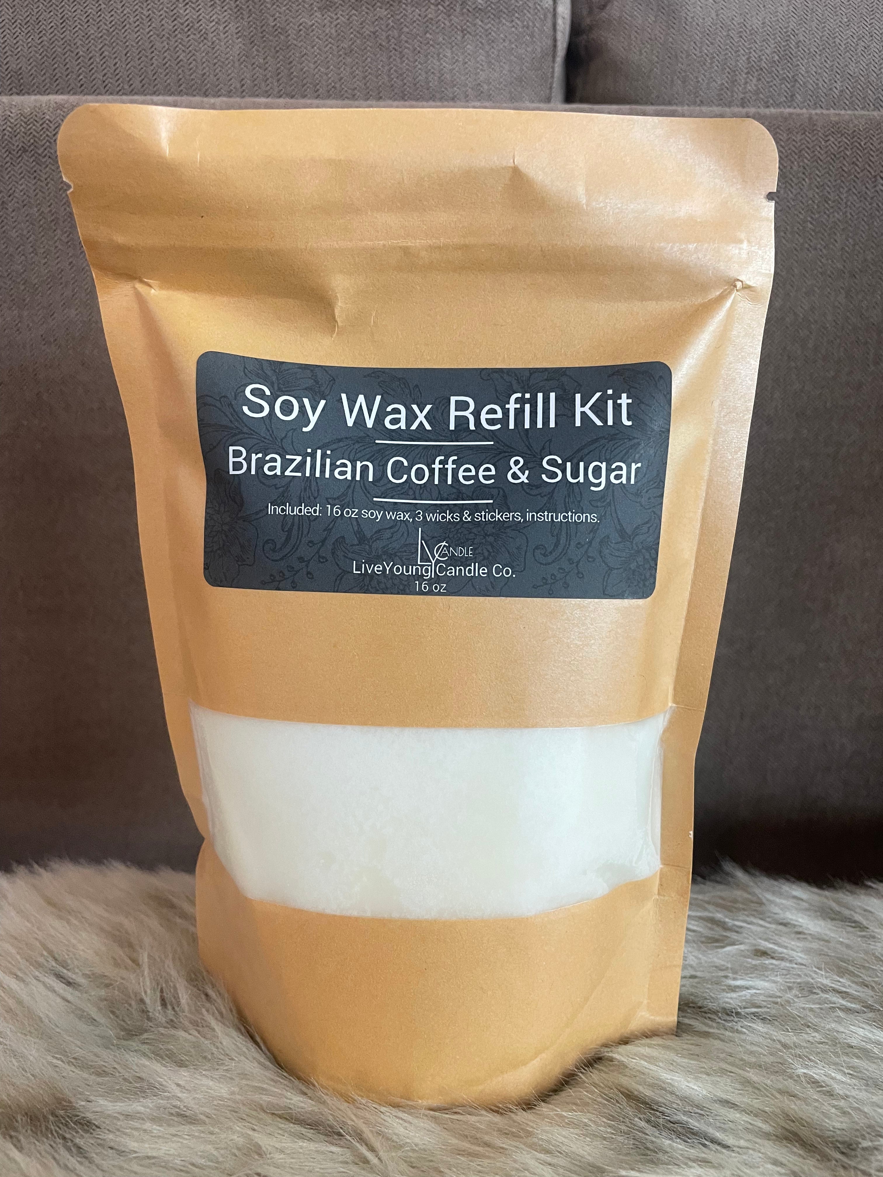 Candle Refill Kit 16oz  - Brazilian Coffee & Sugar