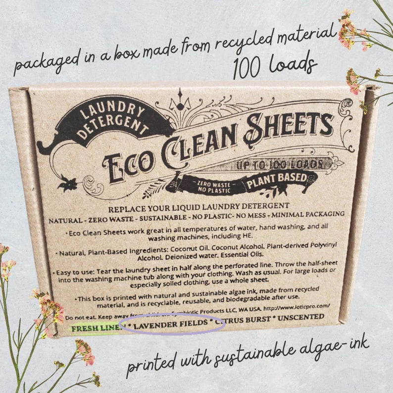 Eco Clean Concentrated Laundry Detergent Sheets (50 sheets/100 loads)