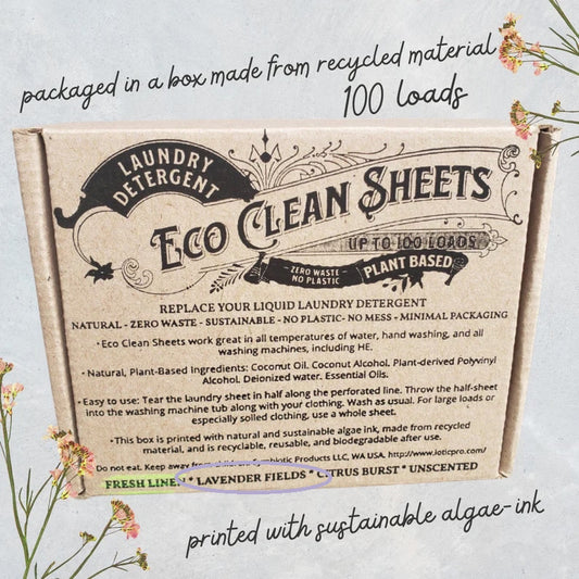 Eco Clean Concentrated Laundry Detergent Sheets (50 sheets/100 loads)