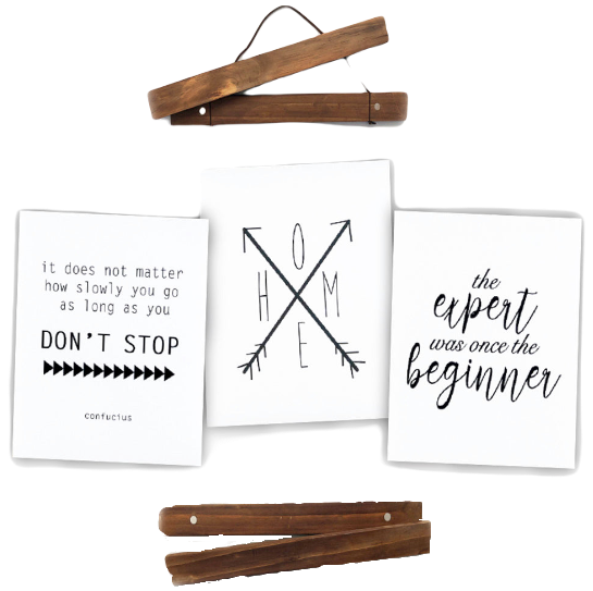 Click Sticks - 9" Dark Stain Set, 3 Prints