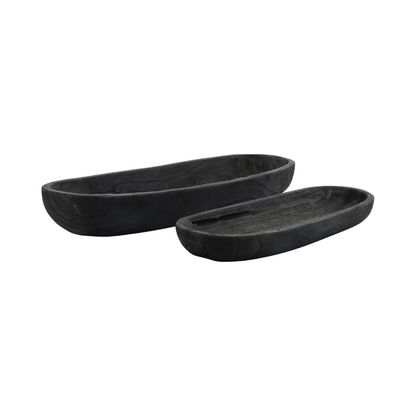 Black Wooden Bowl Set