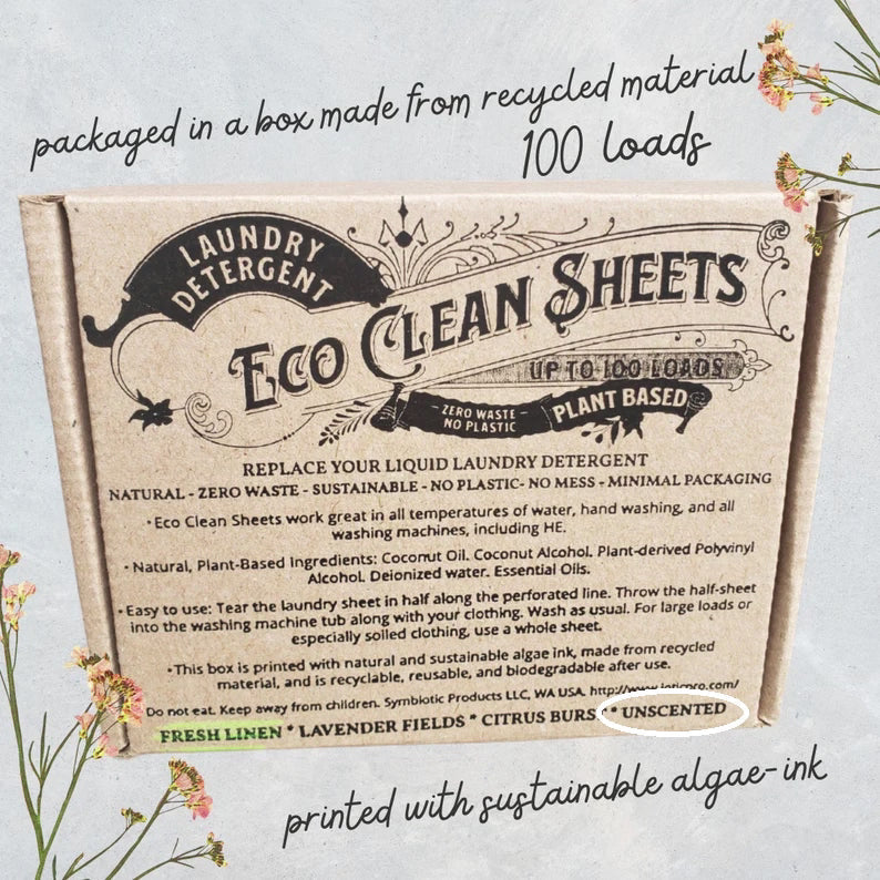 Eco Clean Concentrated Laundry Detergent Sheets (15 sheets/30 loads)